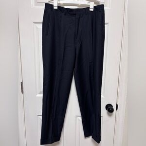 Canali Men’s Dress Black Wool Pleated Pants Size 36x30”